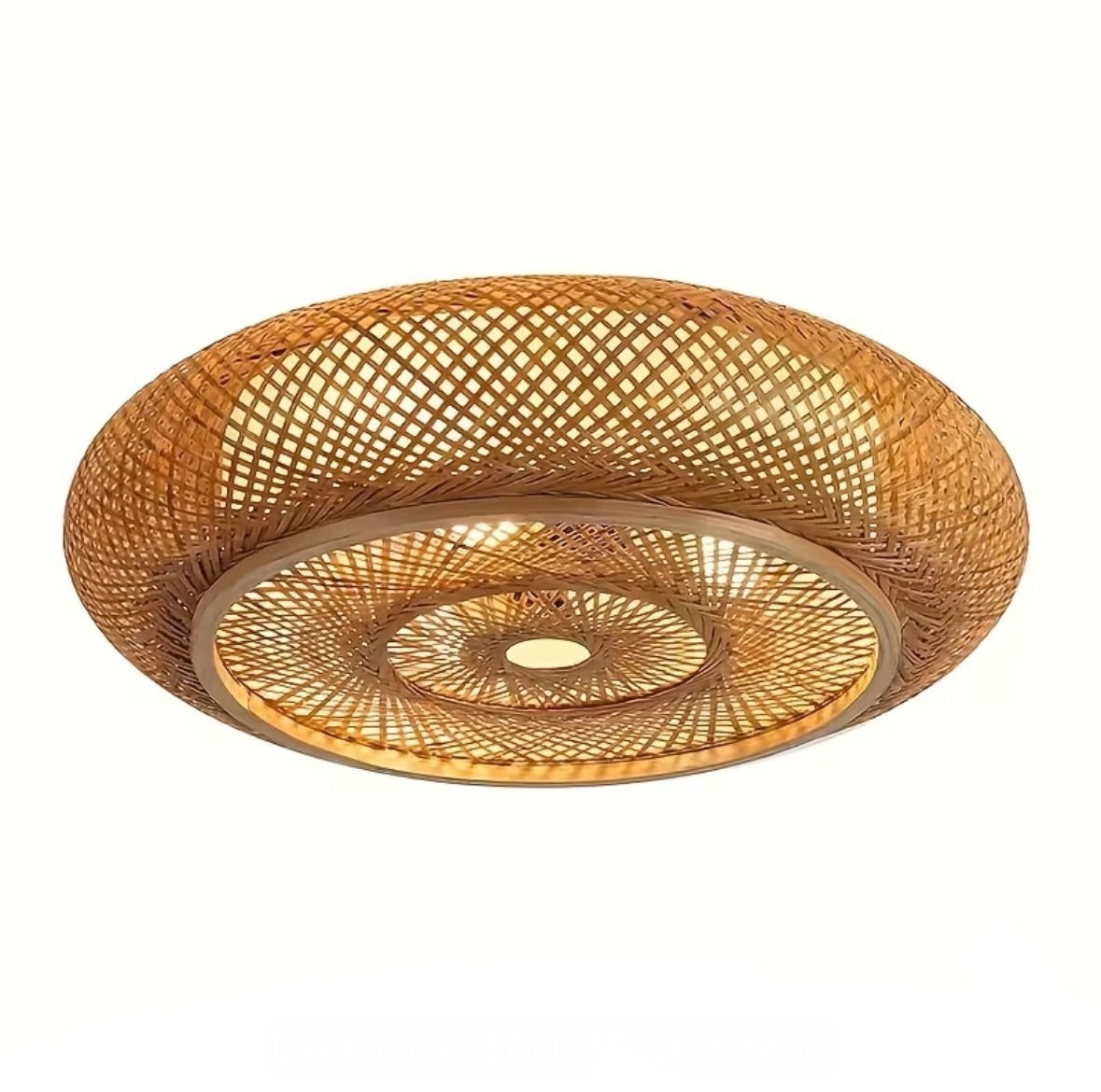 Plafonnier en Rotin et Bambou Style Chinois