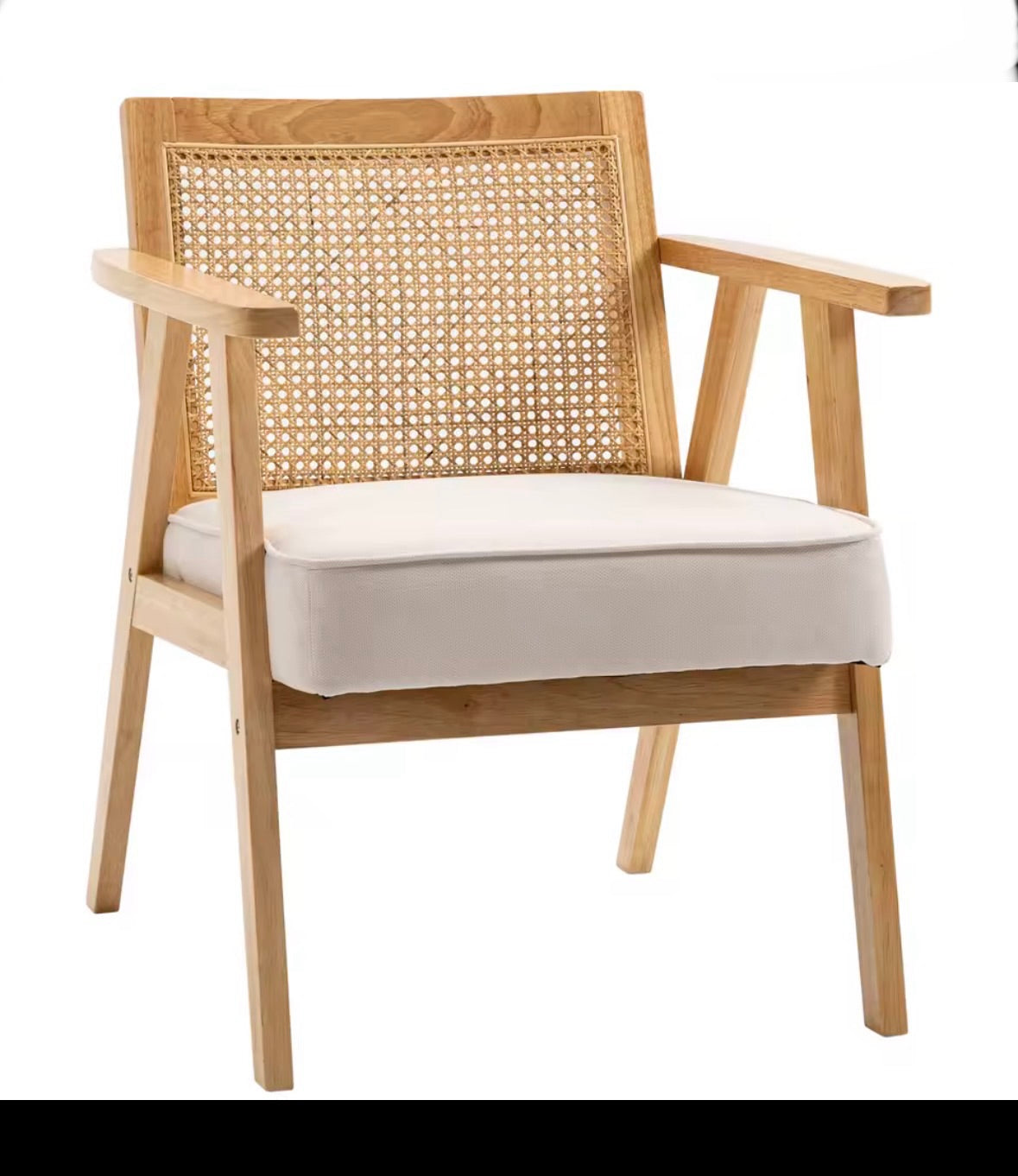 Fauteuil Lounge en Rotin et Bois