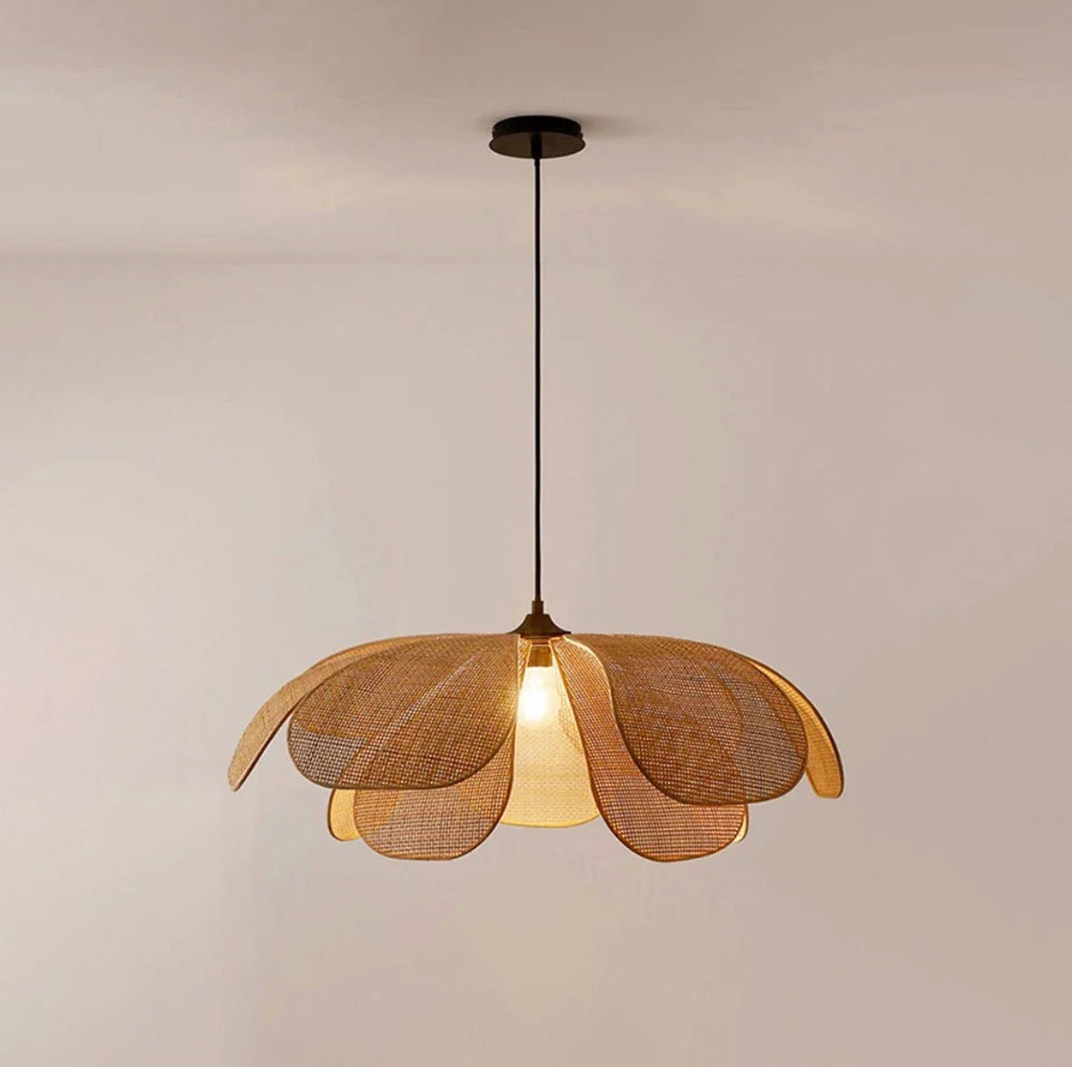 Suspension Rotin Fleur