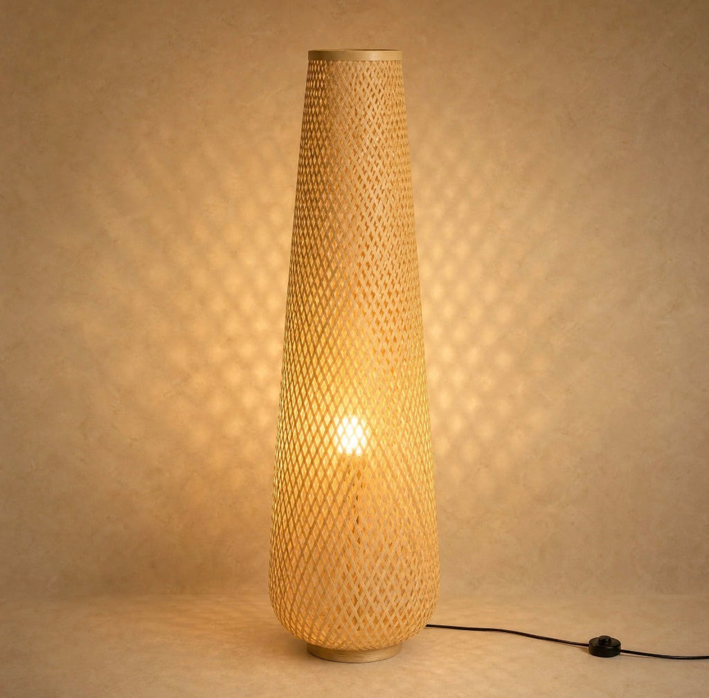 Lampadaire Rotin Moderne