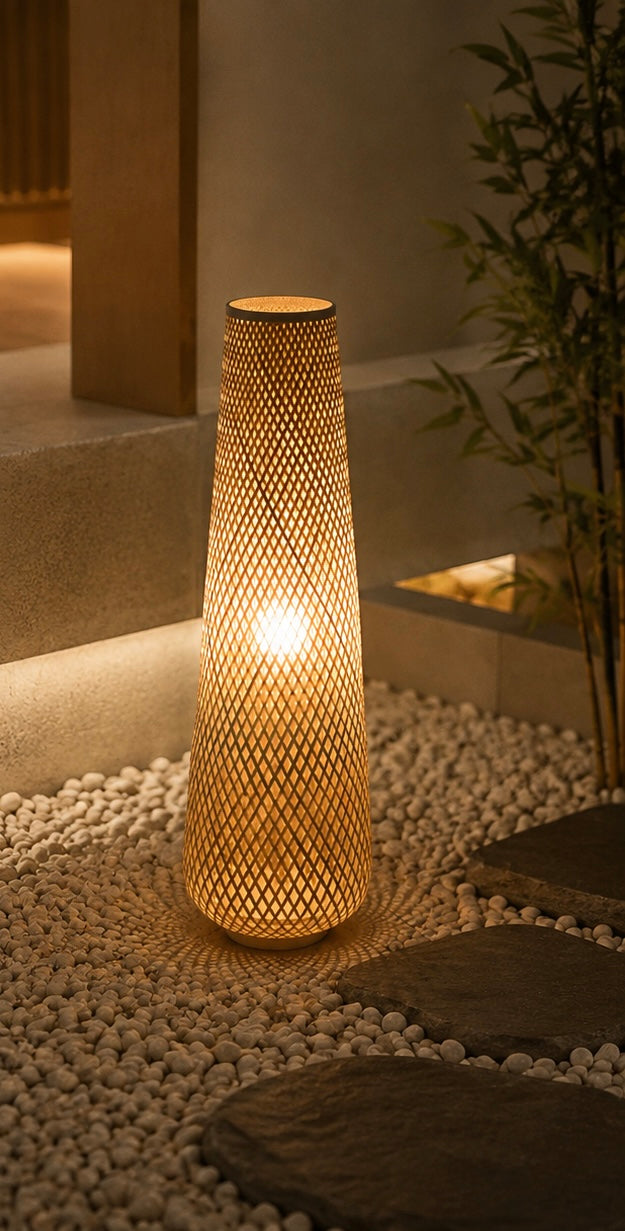Lampadaire Rotin Moderne
