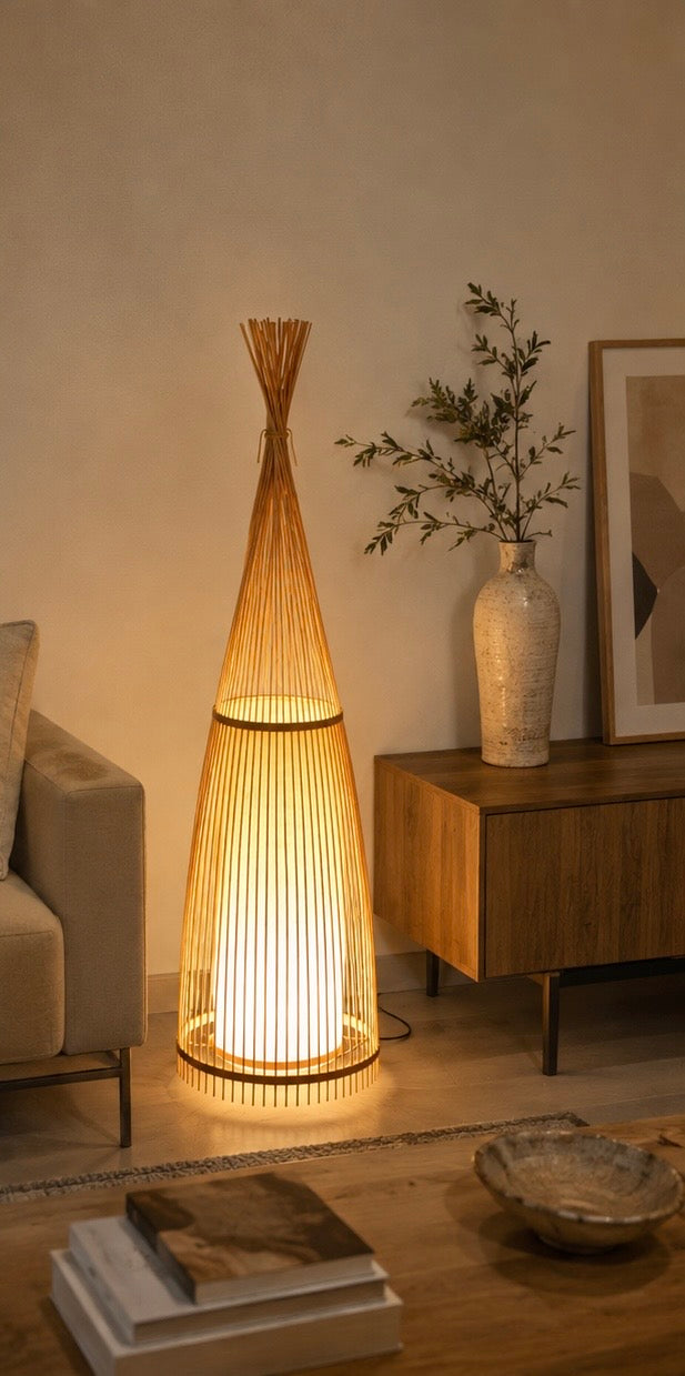 Lampadaire Rotin Salon