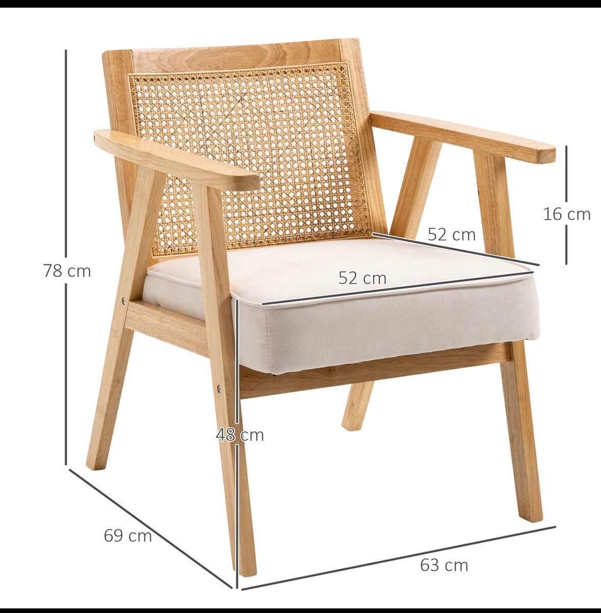 Fauteuil Lounge en Rotin et Bois