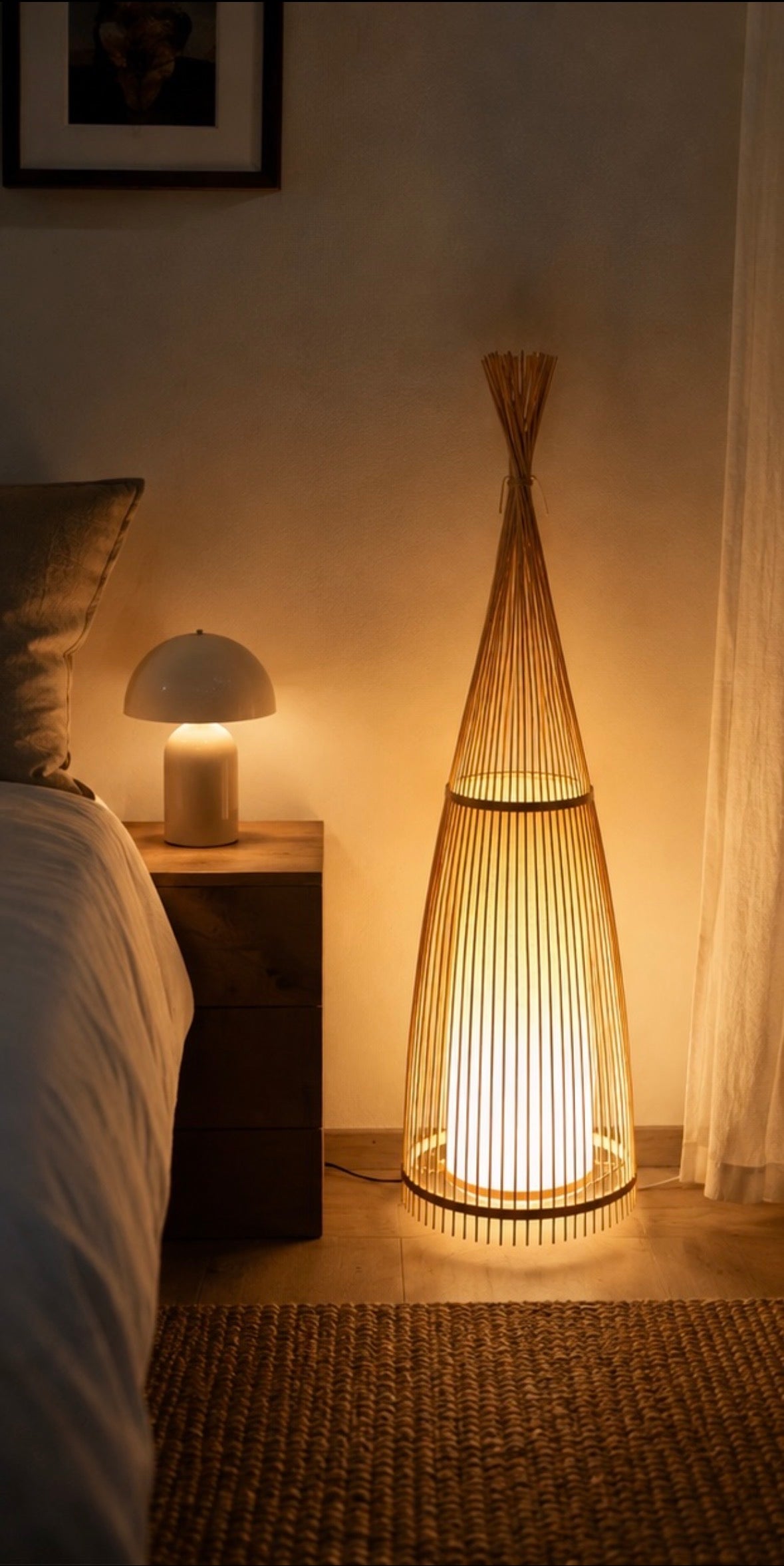 Lampadaire Rotin Salon
